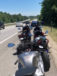 motorcycles of the people arrested