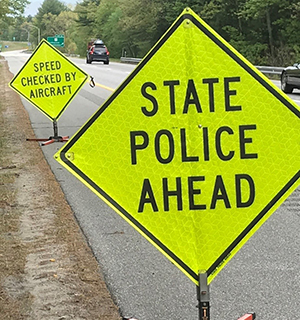 state police ahead sign