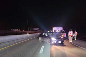 photo showing damaged vehicle
