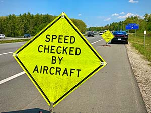 photo of speed checked by aircraft sign