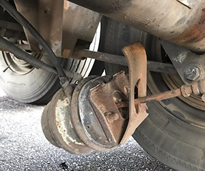 photo showing damaged brakes
