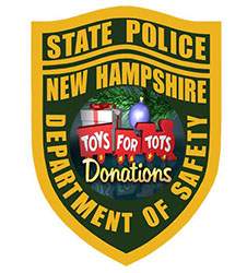 state police badge with toys for tots logo