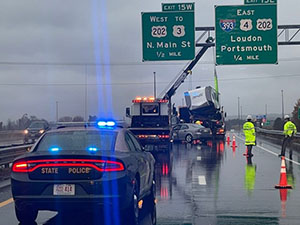 photo of crash scene on interstate 93 in concord