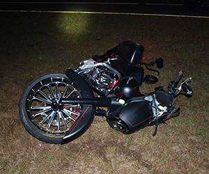 photo showing damaged motorcycle