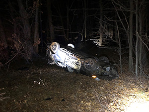manchester fatal roll over crash scene