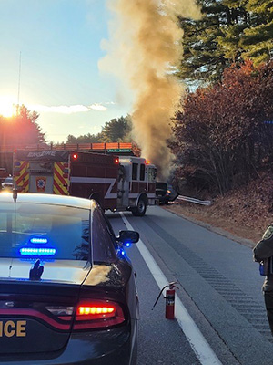 vehicles fire during enforcement activity