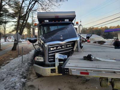 dump truck and tractor trailer at crash scene