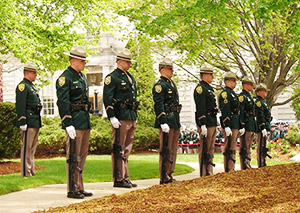 photo of troopers standing at Law Enforcement Memorial service